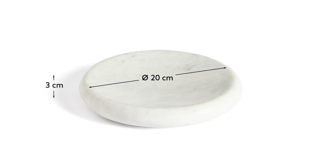 Plateau Obena en marbre blanc Ø 20 cm