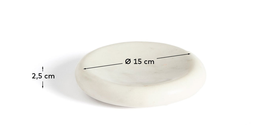Plateau Obena en marbre blanc Ø 15 cm