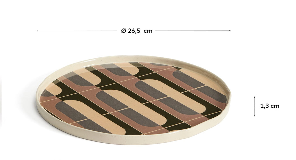 Assiette plate Julnet en céramique marron