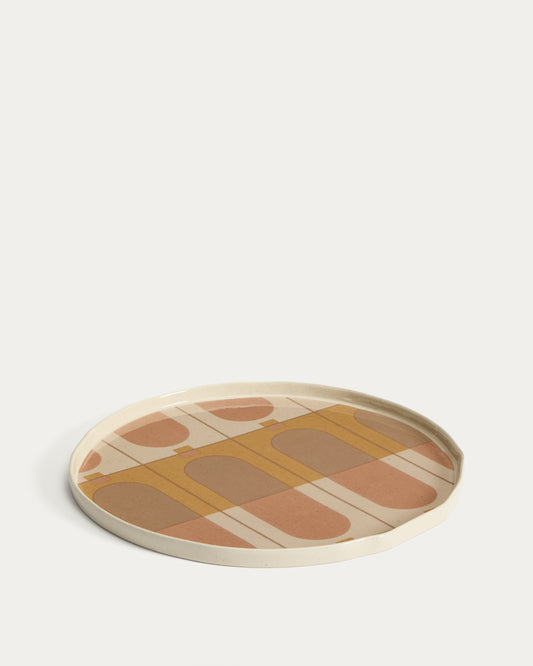 Assiette plate Julnet en céramique beige