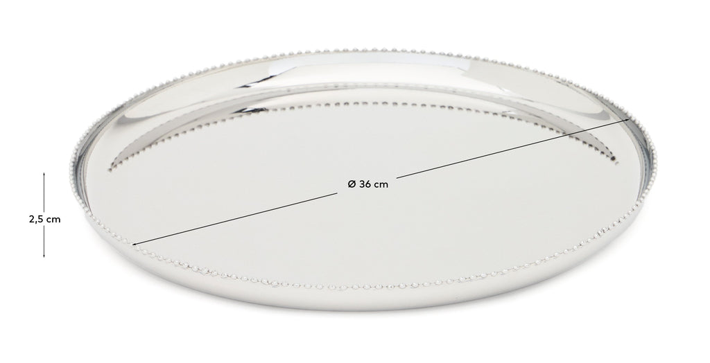 Plateau Nirela en acier inoxydable Ø 36 cm