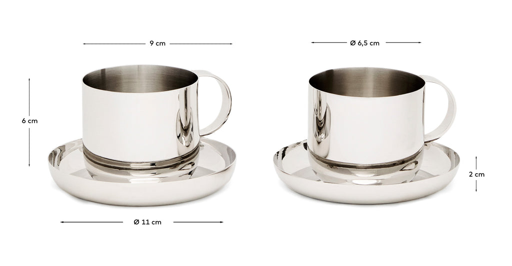 Ensemble Nirela de 2 tasses en acier inoxydable