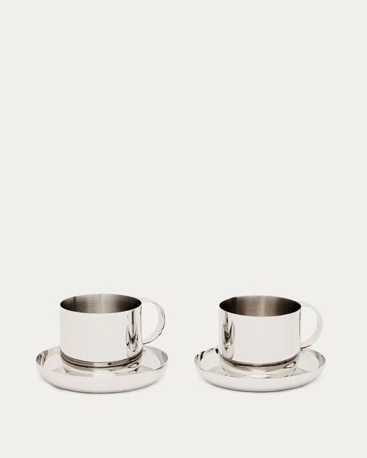 Ensemble Nirela de 2 tasses en acier inoxydable
