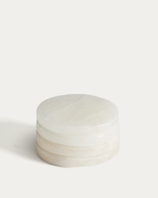 Ensemble Noreli de 4 sous-verres en albâtre