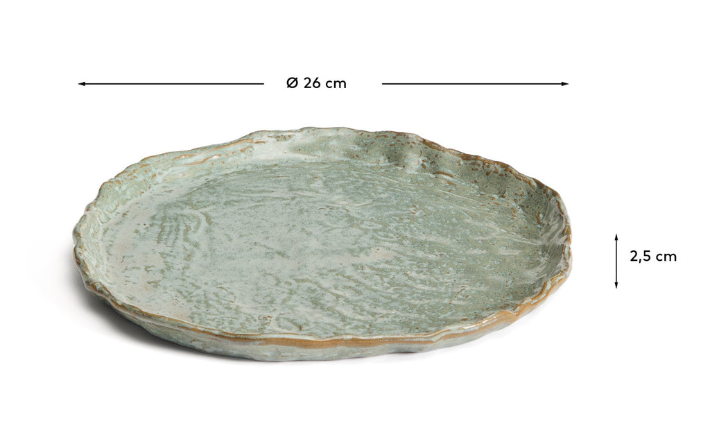 Assiette plate Alenia en céramique marron