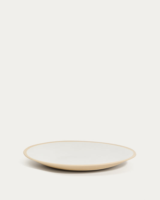 Assiette à dessert Azir en céramique beige