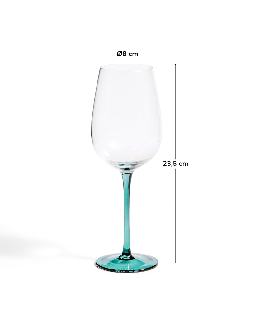 Verre à vin Irides en verre transparent et bleu 43 cl