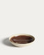 Assiette creuse Nale en céramique beige avec fond marron