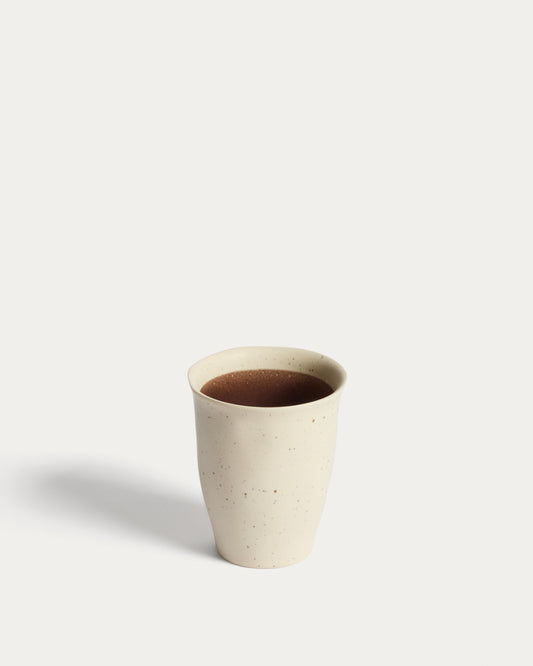 Tasse Nale en céramique beige avec fond marron