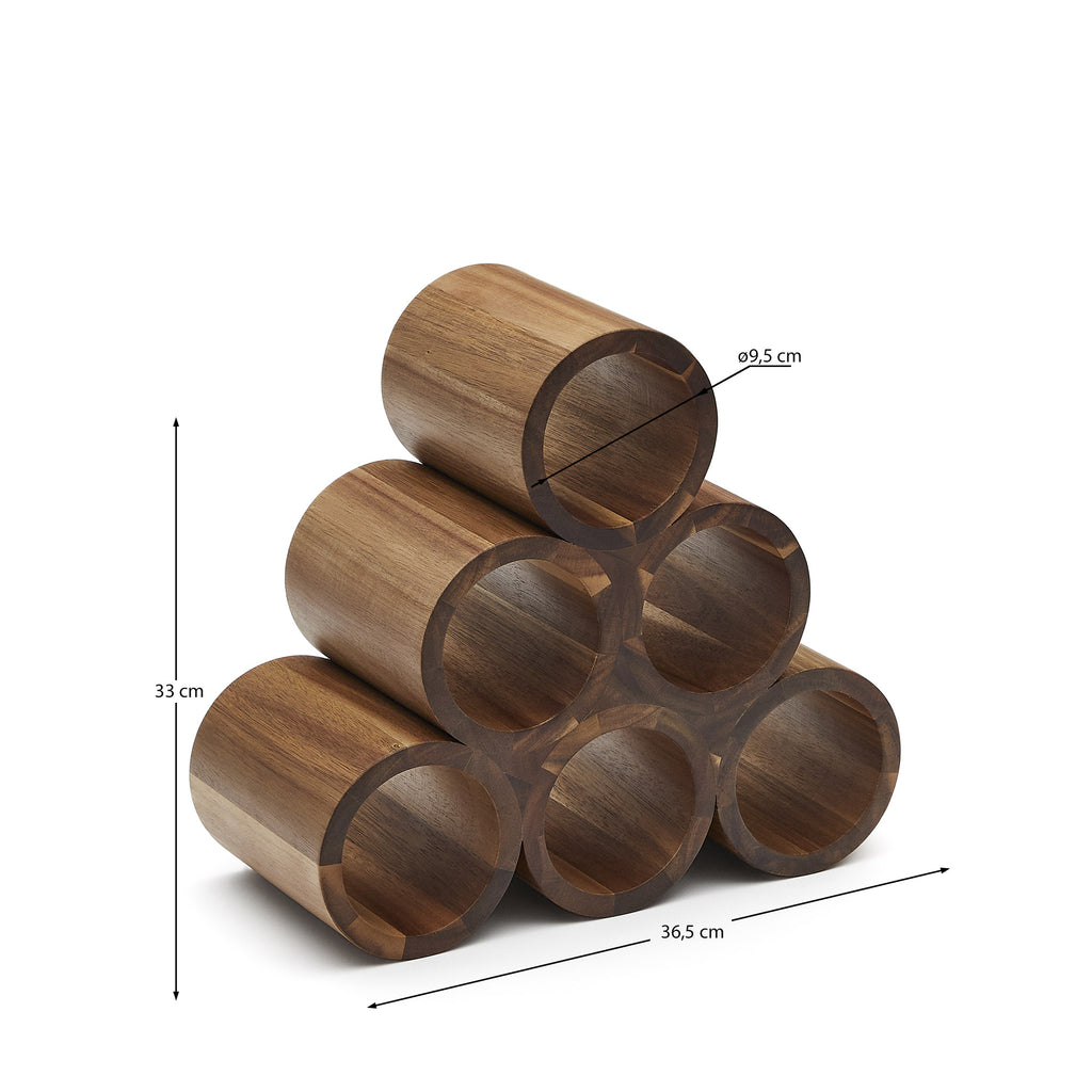 Porte-bouteilles Sesilu en bois d'acacia FSC 100%