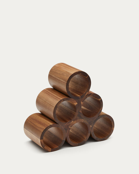 Porte-bouteilles Sesilu en bois d'acacia FSC 100%