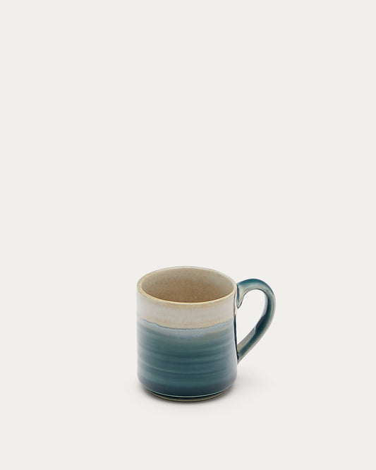 Petite tasse Sanet en céramique bleue et blanche