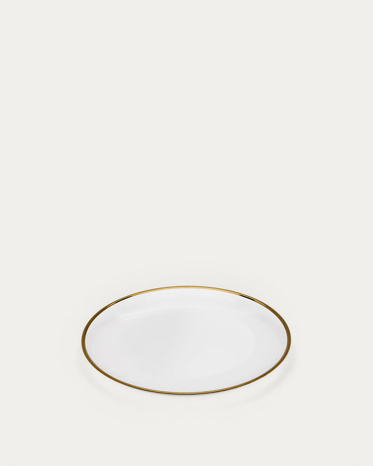 Assiette plate Nelie transparentes et détail doré