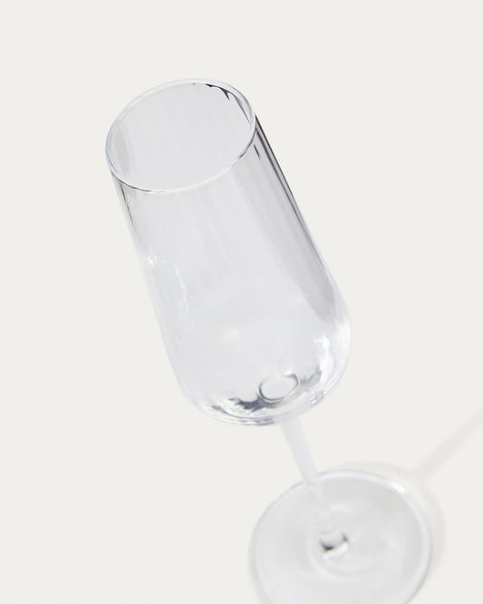Flûte à champagne Mimba en verre transparent 26 cl