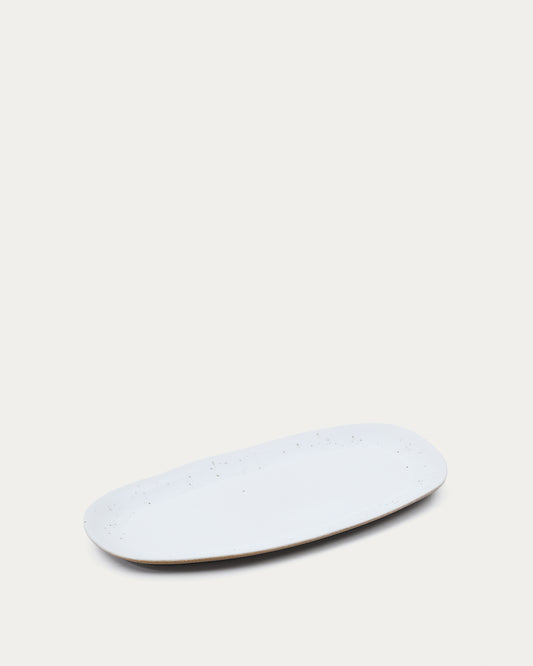 Plat grand Publia en céramique blanche