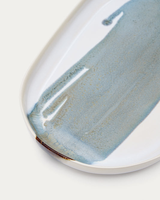 Plat grand Vejer en céramique multicolore