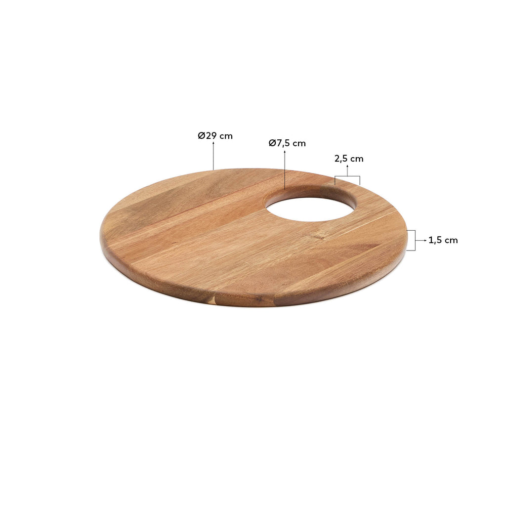 Planche de service moyenne de forme ronde Klot en bois d’acacia FSC 100%