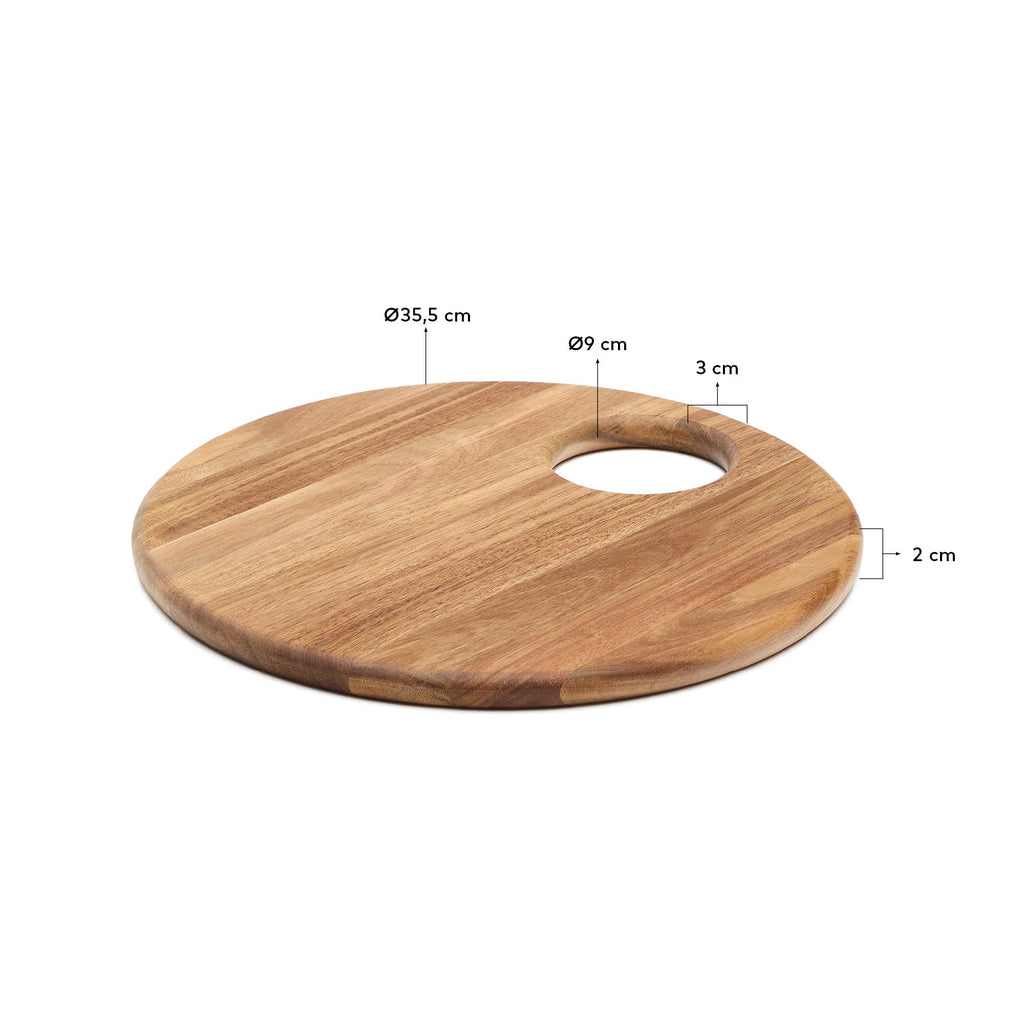 Grande planche de service ronde Klot en bois d’acacia FSC 100%