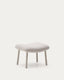 Repose-pieds Inari beige et acier finition peinte beige 60 x 50 cm FSC Mix Credit