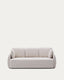 Canapé-lit Laira 3 places en chenille couleur écrue 218 cm FSC Mix Credit