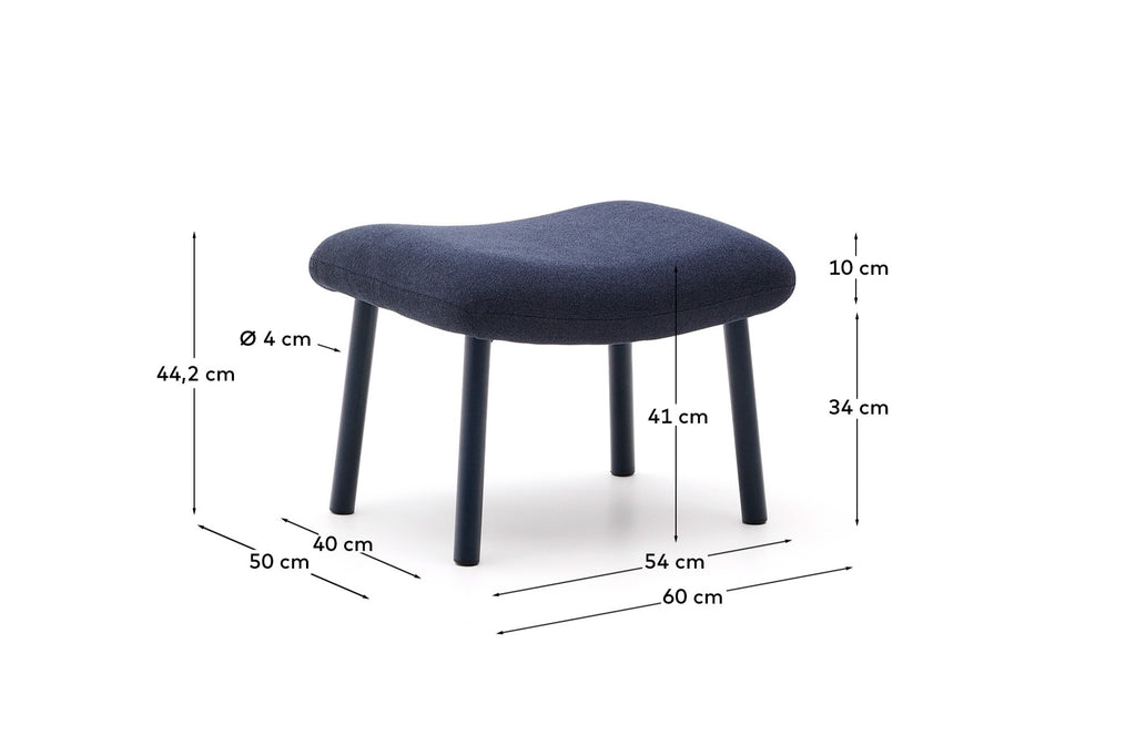 Repose-pieds Inari bleu et bleu finition peinte bleue 60 x 50 cm FSC Mix Credit