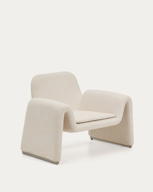 Fauteuil Melvia en chenille beige