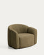Fauteuil Corvena en chenille vert olive FSC Mix Credit 98 cm