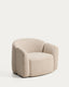 Fauteuil Corvena en chenille beige FSC Mix Credit 98 cm