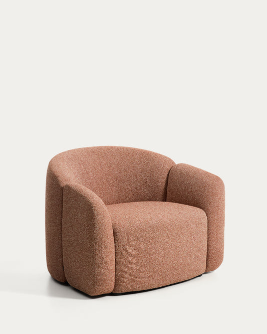 Fauteuil Corvena en chenille terracotta FSC Mix Credit 98 cm