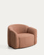 Fauteuil Corvena en chenille terracotta FSC Mix Credit 98 cm