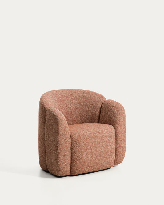 Fauteuil Corvena en chenille terracotta FSC Mix Credit 85 cm