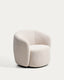 Fauteuil pivotant Odenia en micro bouclé beige