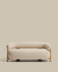 Canapé Granite 2 places en chenille beige et pieds en bois de frêne finition naturelle 155 cm FSC 100 %