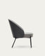 Fauteuil Eamy gris clair placage de frêne finition noire et métal noir