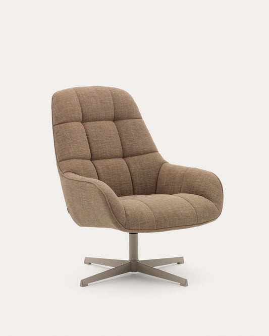 Fauteuil pivotant Jaspe marron clair et métal gris FSC 100%