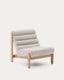 Fauteuil Magira beige en bois de chêne avec finition ton naturel