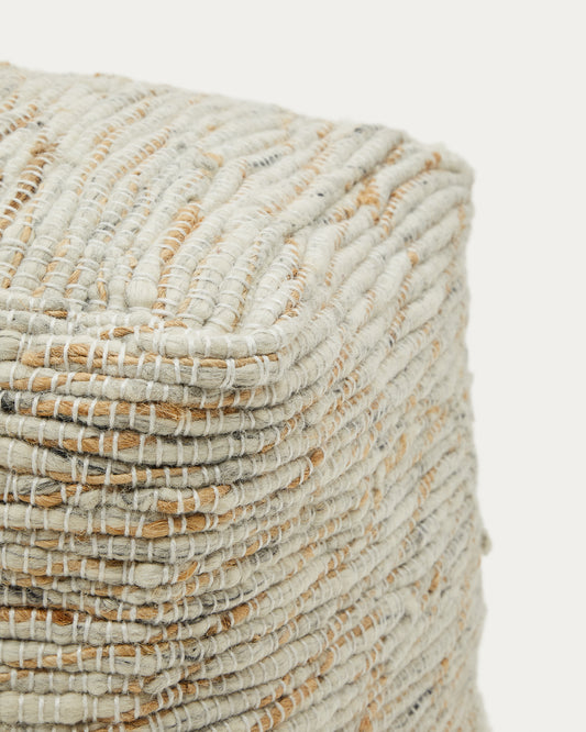 Pouf Selise en jute naturel 45 x 45 cm
