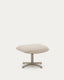 Repose-pieds pivotant Teryl en chenille beige et métal avec finition grise FSC™ 100%.