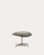 Repose-pieds pivotant Teryl en chenille verte et métal avec finition grise FSC™ 100%.