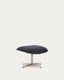 Repose-pieds pivotant Teryl bleu et métal avec finition grise FSC™ 100%.