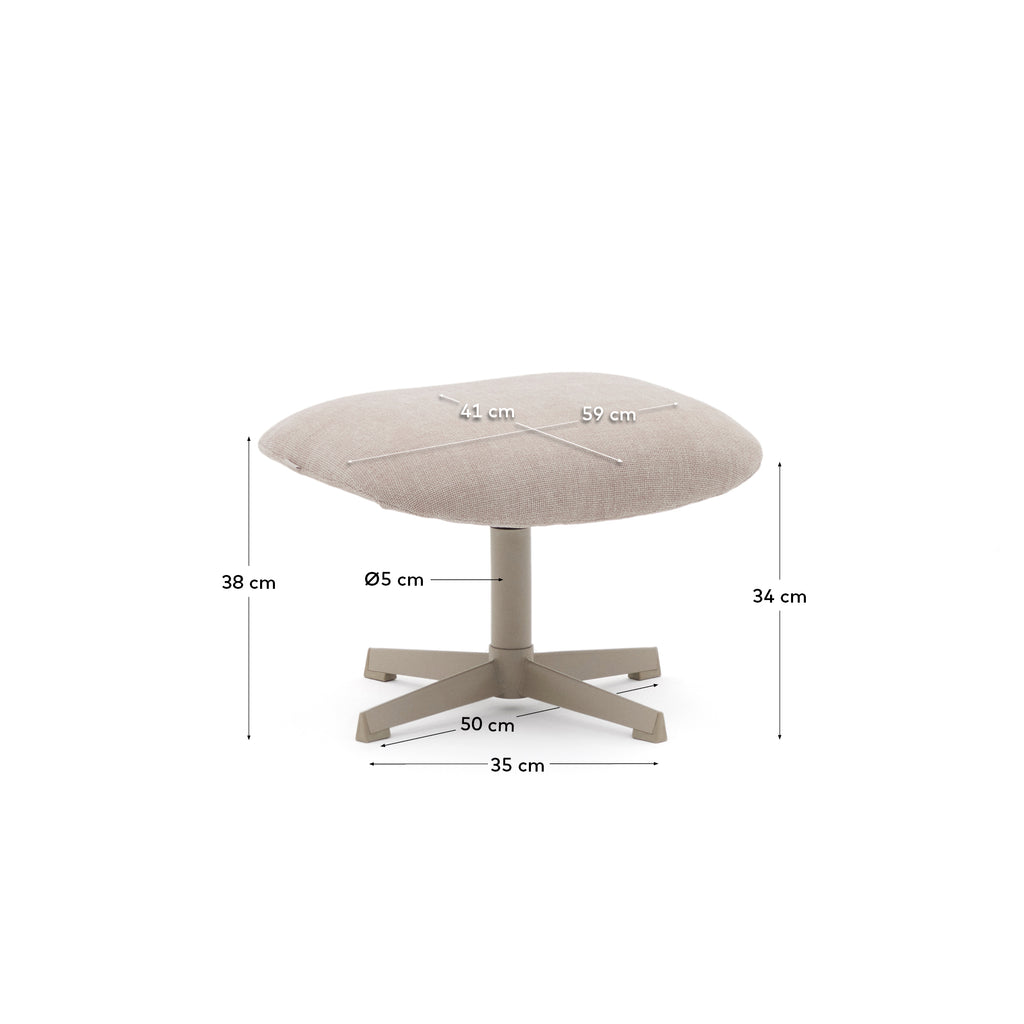 Repose-pieds pivotant Jaspe beige et métal avec finition grise FSC™ 100%.