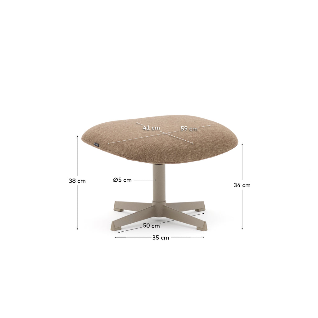 Repose-pieds pivotant Jaspe marron clair et métal avec finition grise FSC™ 100%.