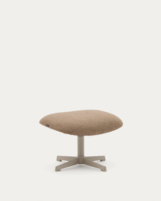 Repose-pieds pivotant Jaspe marron clair et métal avec finition grise FSC™ 100%.