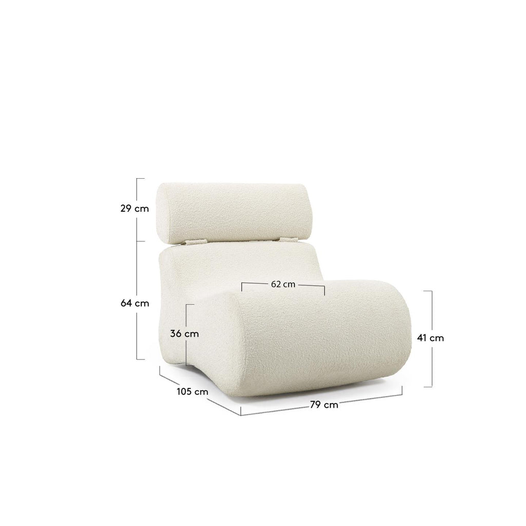 Fauteuil Club bouclette blanc