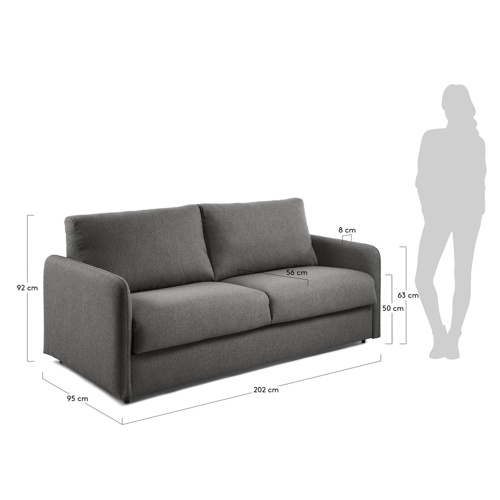 Canapé convertible Kymoon 2 places mémoire de forme noir 160 cm