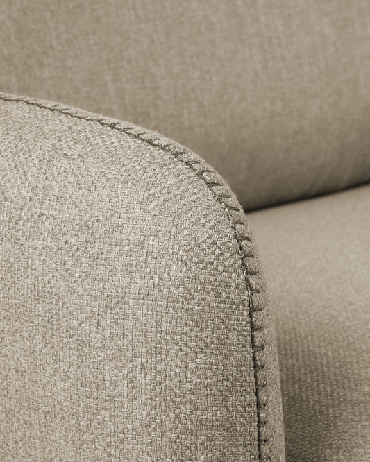 Canapé convertible Kymoon 2 places mémoire de forme en tissu chrono beige 160 cm