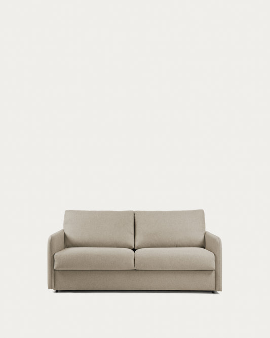 Canapé convertible Kymoon 2 places mémoire de forme en tissu chrono beige 160 cm