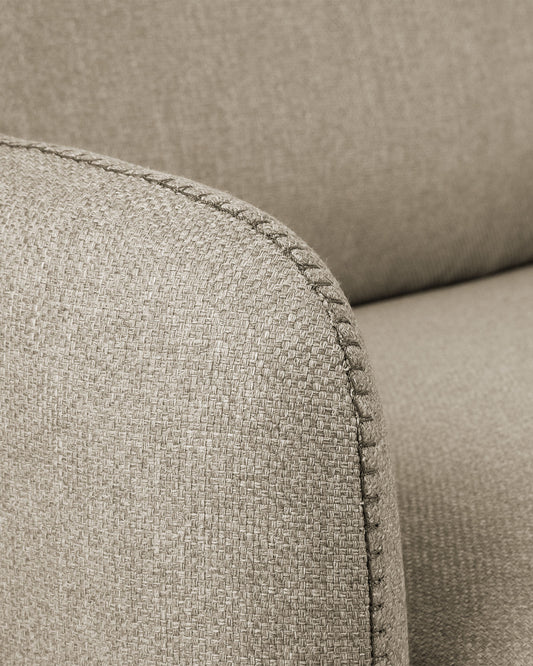 Canapé convertible Kymoon 2 places polyuréthane en tissu chrono beige 160 cm