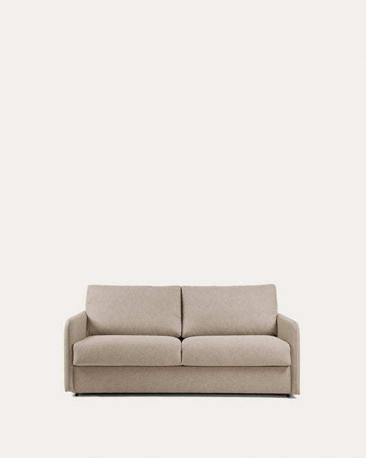 Canapé convertible Kymoon 2 places polyuréthane en tissu chrono beige 160 cm