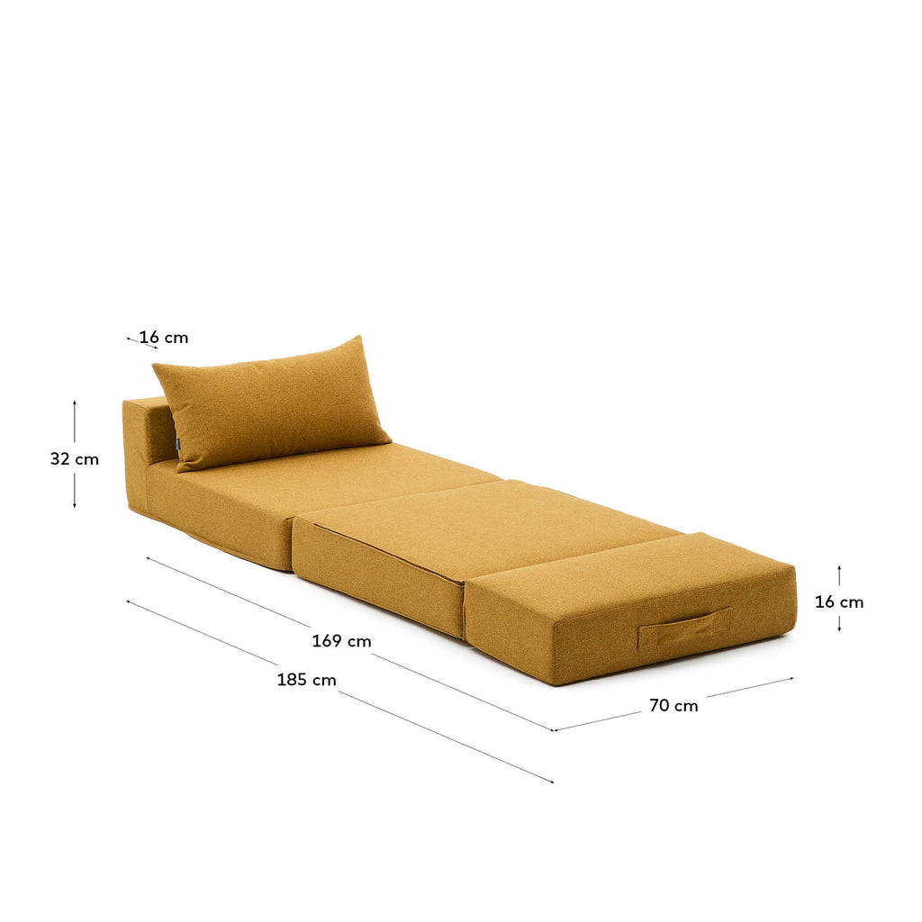 Chauffeuse convertible Arty moutarde 70 x 89 (200) cm